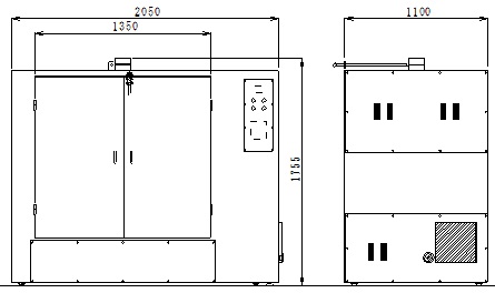 横型乾燥機MHD100120外形図